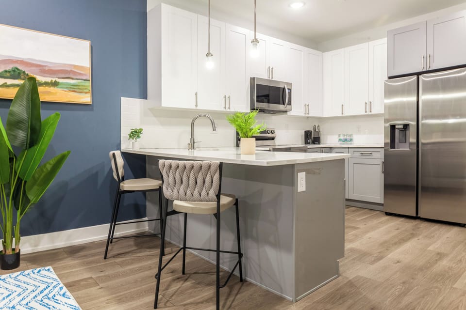 A welcoming kitchen with ample counter space.