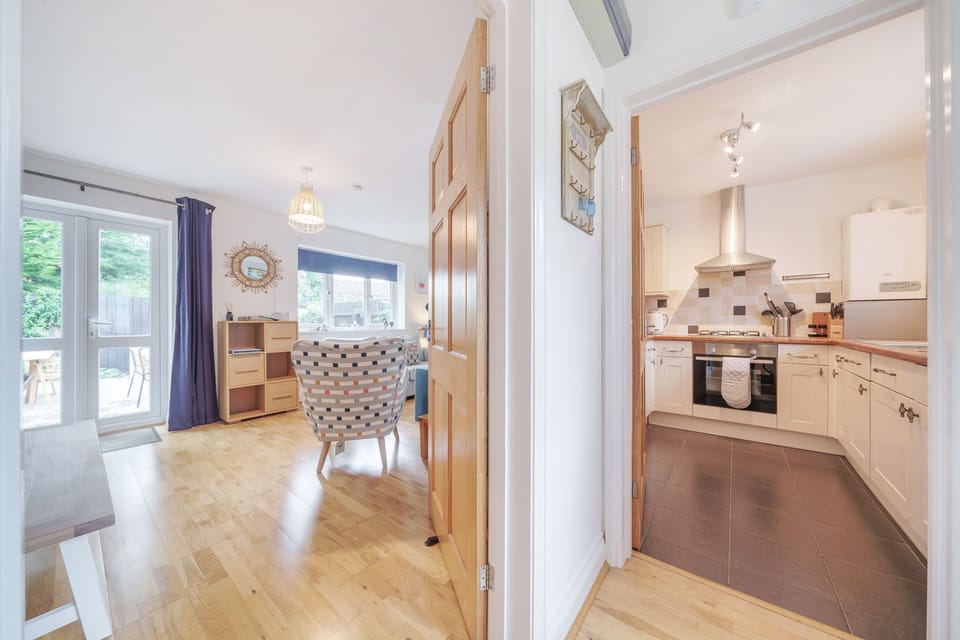 kitchen and sitting room