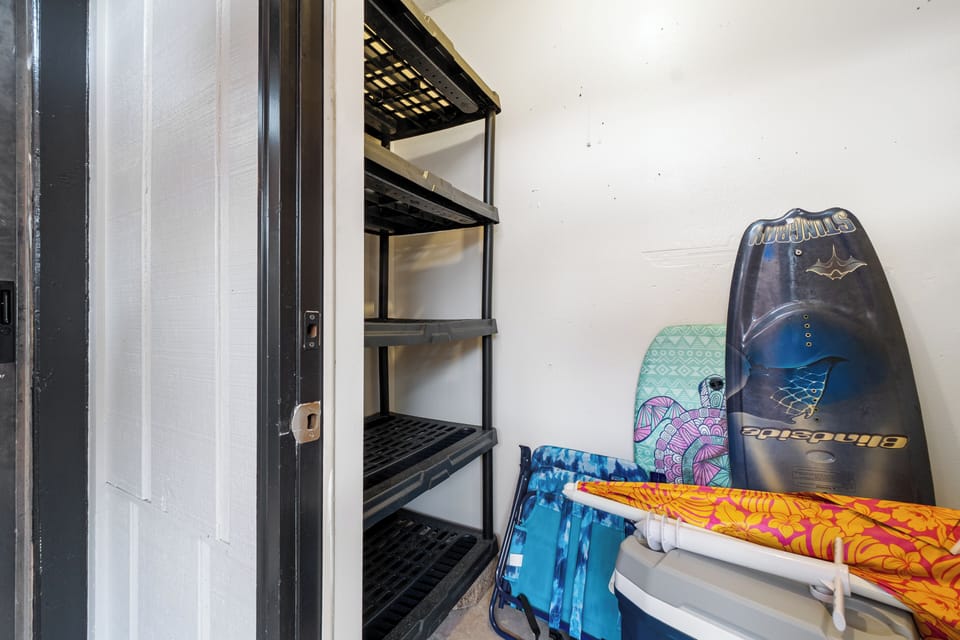 Storage closet located off patio