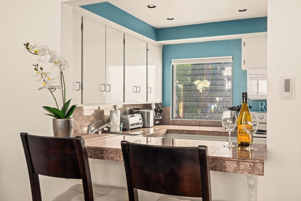 The eat in counter overlooking the kitchen