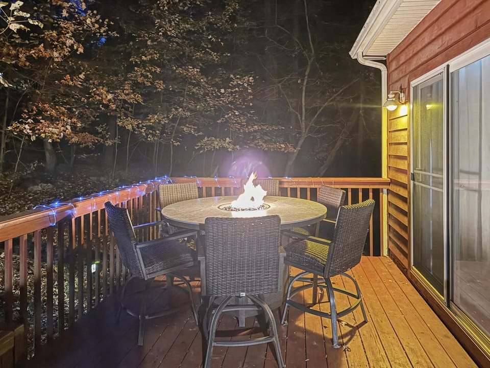 Fire pit table for evening relaxation under the stars