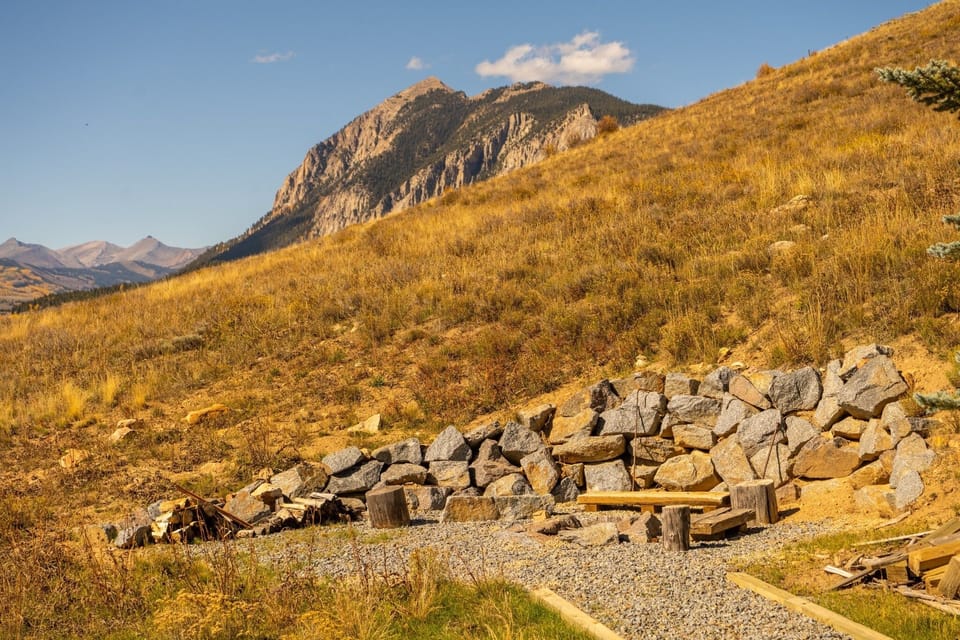 Relax by the firepit and take in the colors of view across Whetstone Mountain
