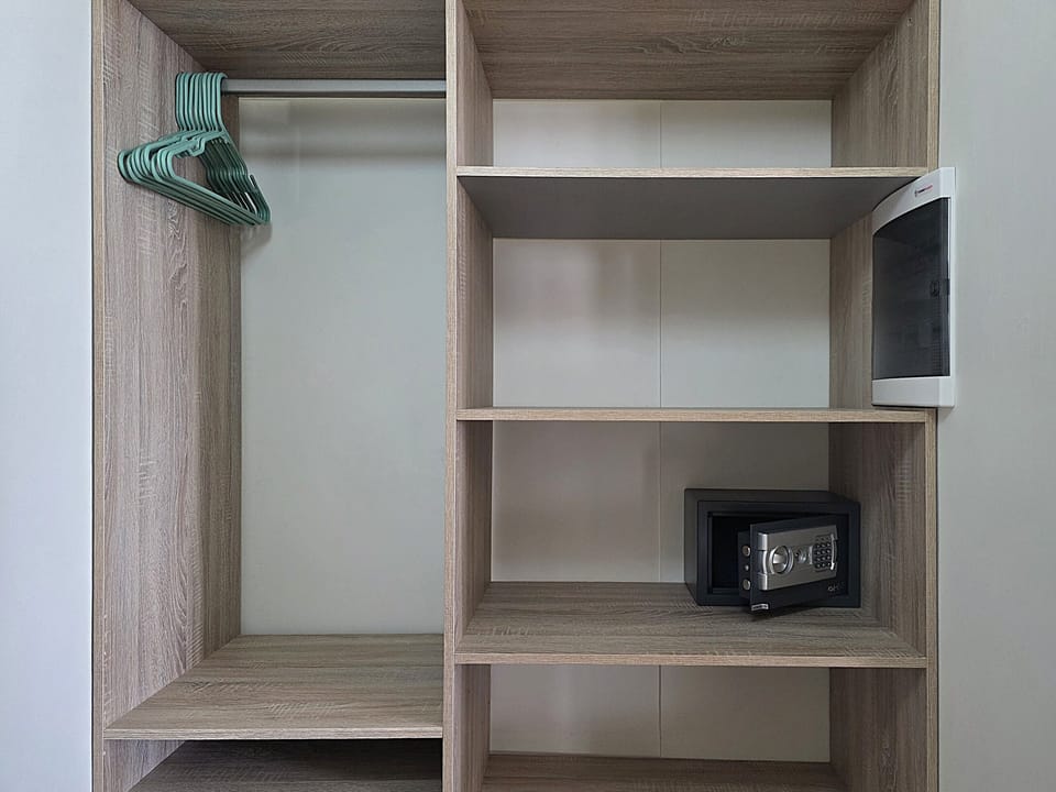 Unpack and relax with plenty of shelf space, secure digital safe and first-aid  
