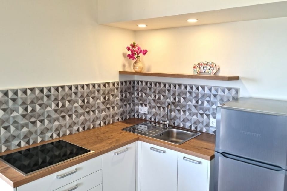 Comes with induction cooktop, Nespresso coffee maker, tea kettle and toaster