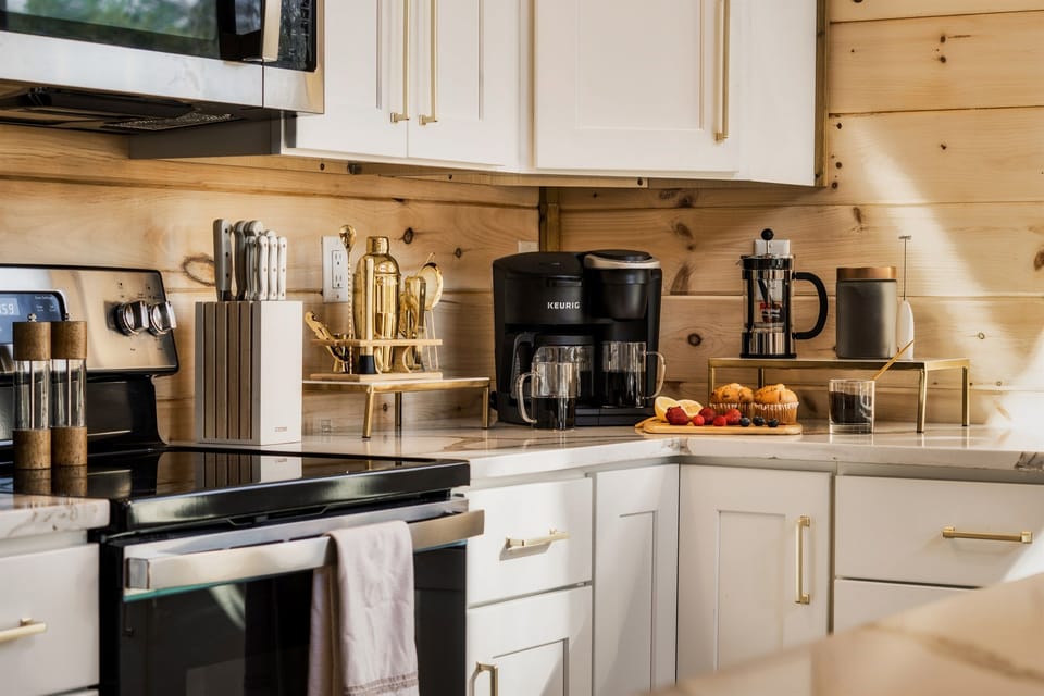 Everything you need to cook and gather in a fully equipped kitchen.