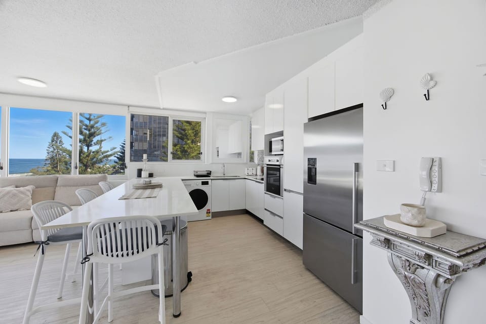 Superior Apartment, Ocean View | Private kitchen | Coffee/tea maker, full-size fridge, microwave, oven