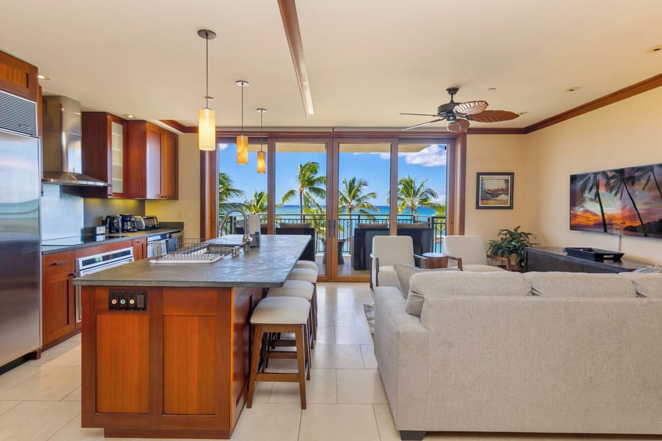 View of the ocean from dining area