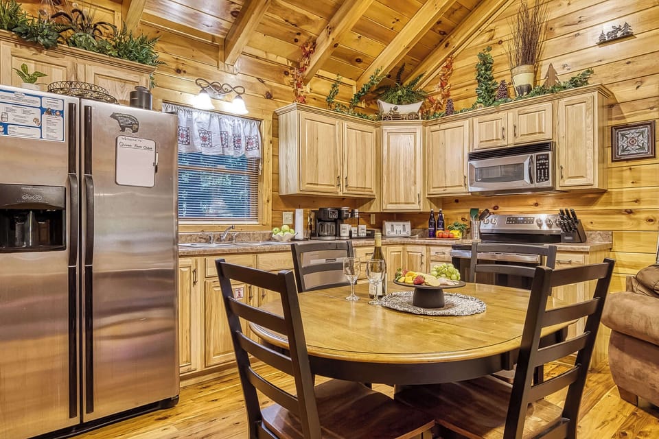 Enjoy convenient meal prep with the dining area just off the kitchen, creating the perfect flow for group stays.