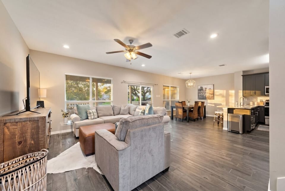 Curl up with a good book in the inviting living room