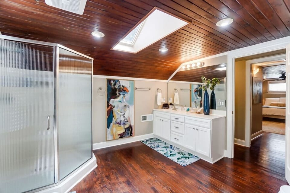 Rejuvenate in a bathroom fit for royalty, perfect for washing away the day’s stress and embracing relaxation.