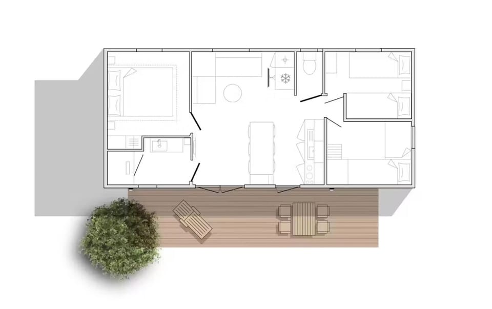 Camping Papillon Kinrooi – La Casetta - Floor plan
