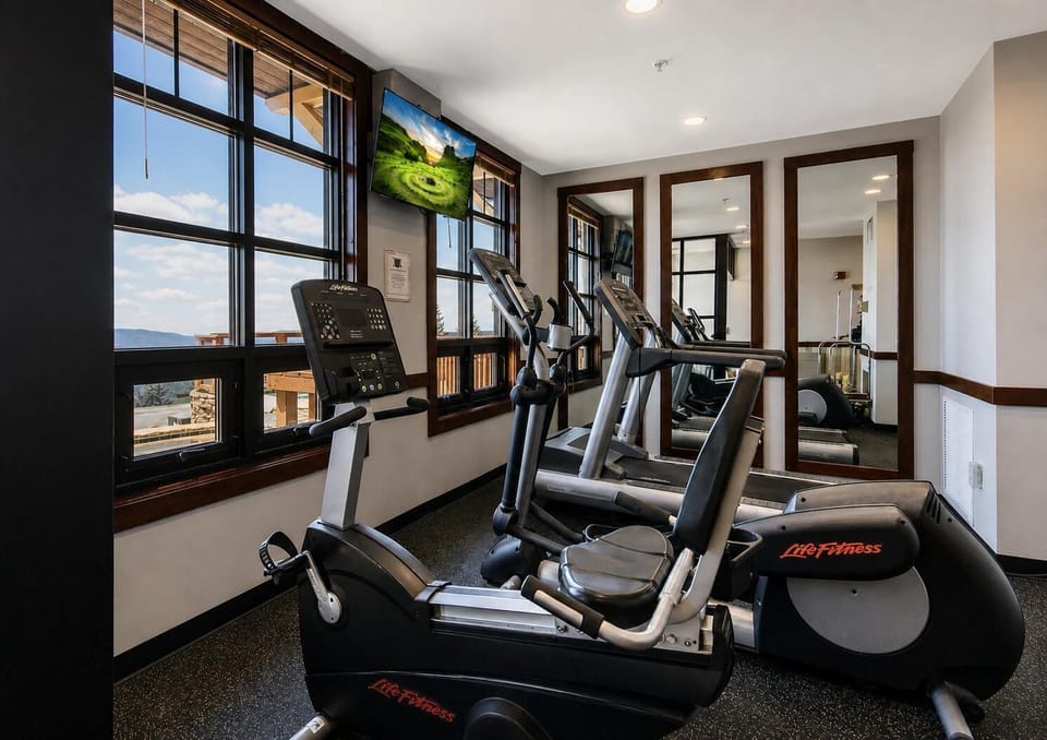 The fitness room.
