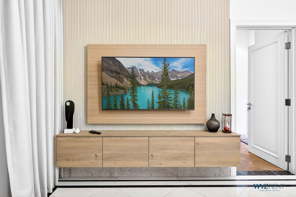 Standard Apartment, City View | Living room | 55-inch Smart TV with digital channels, Netflix, streaming services