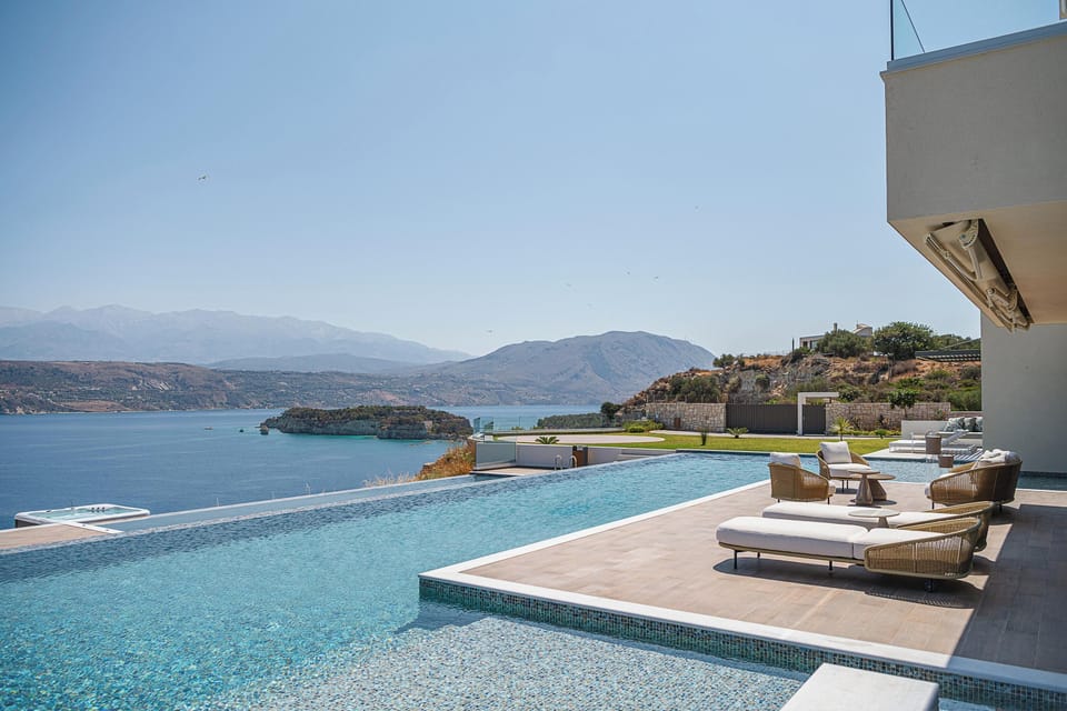 The main pool is a centerpiece of the outdoor area