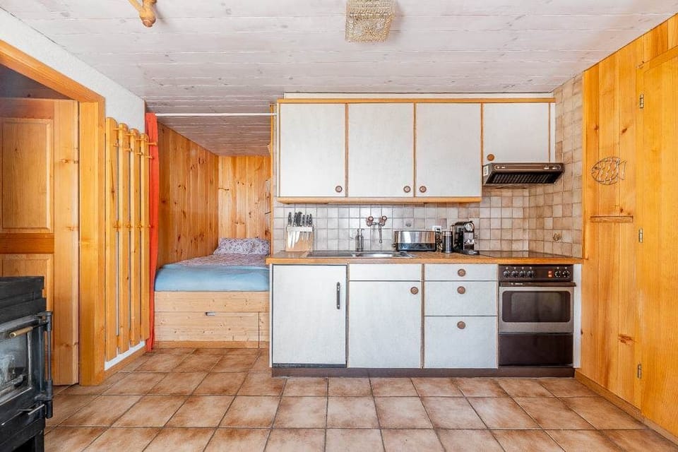 Spacious kitchen with ample storage, stove, and everything needed for longer stays.
