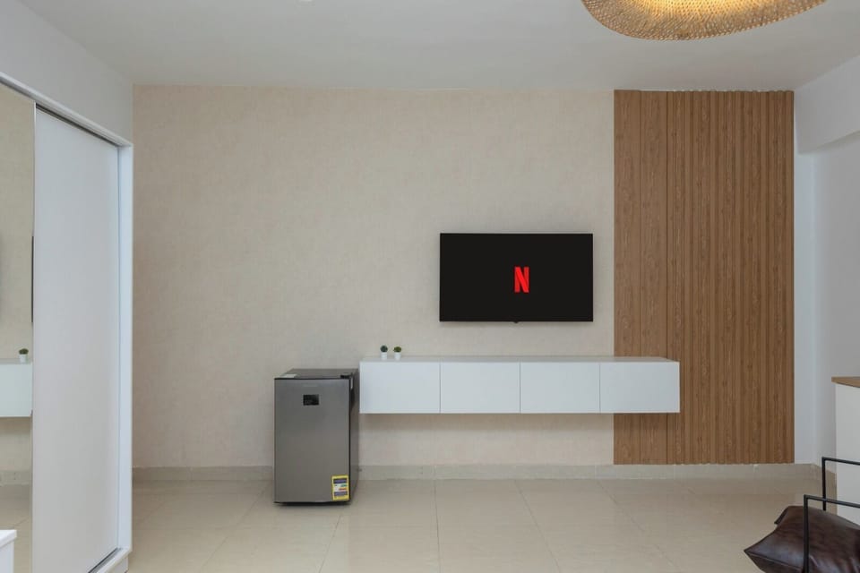 65-inch LCD TV with satellite channels, Netflix, streaming services