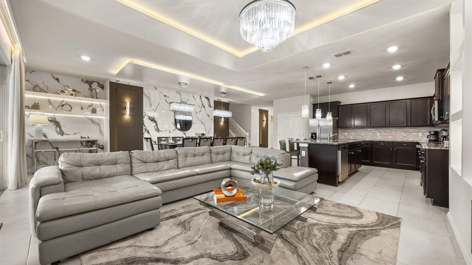 Spacious living room with smart TV and high speed internet 