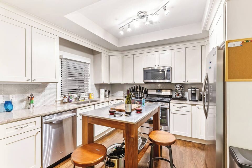 Quality appliances and cookware at your disposal.

