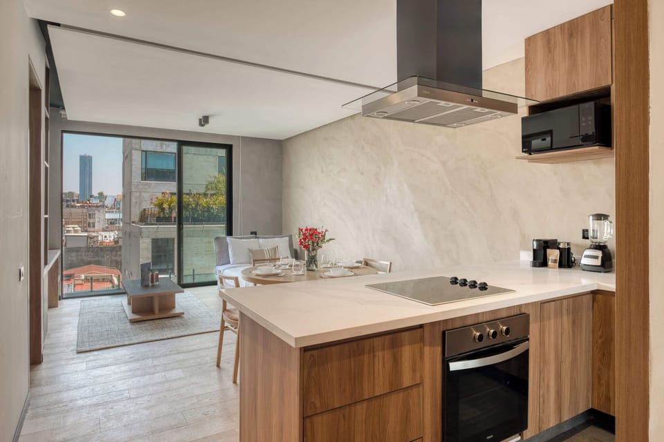 Apartment, 1 King Bed with Sofa bed, Balcony, City View (Piso Roma 7) | Private kitchen