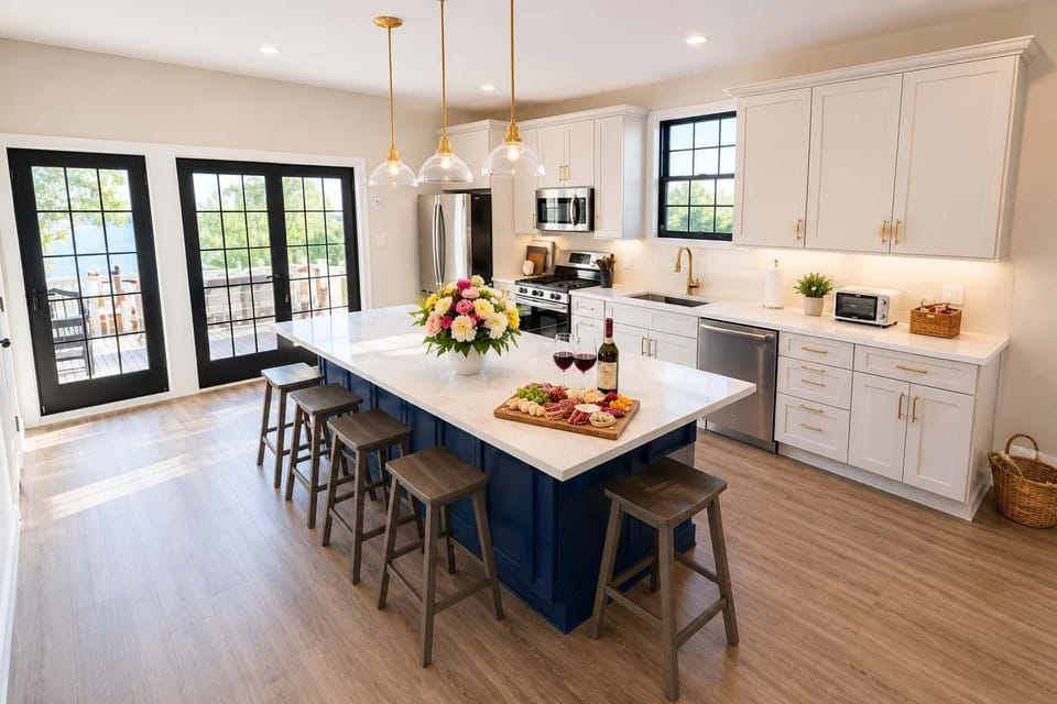 Stylish kitchen and dining area perfect for family meals.