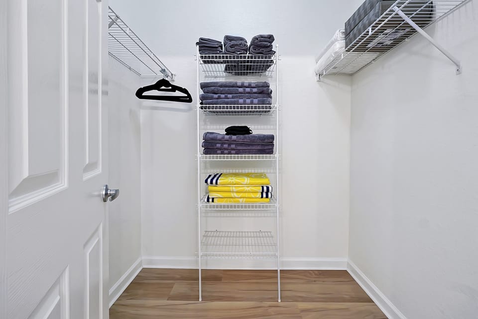 Large walk in closets for the two first floor primary suites 