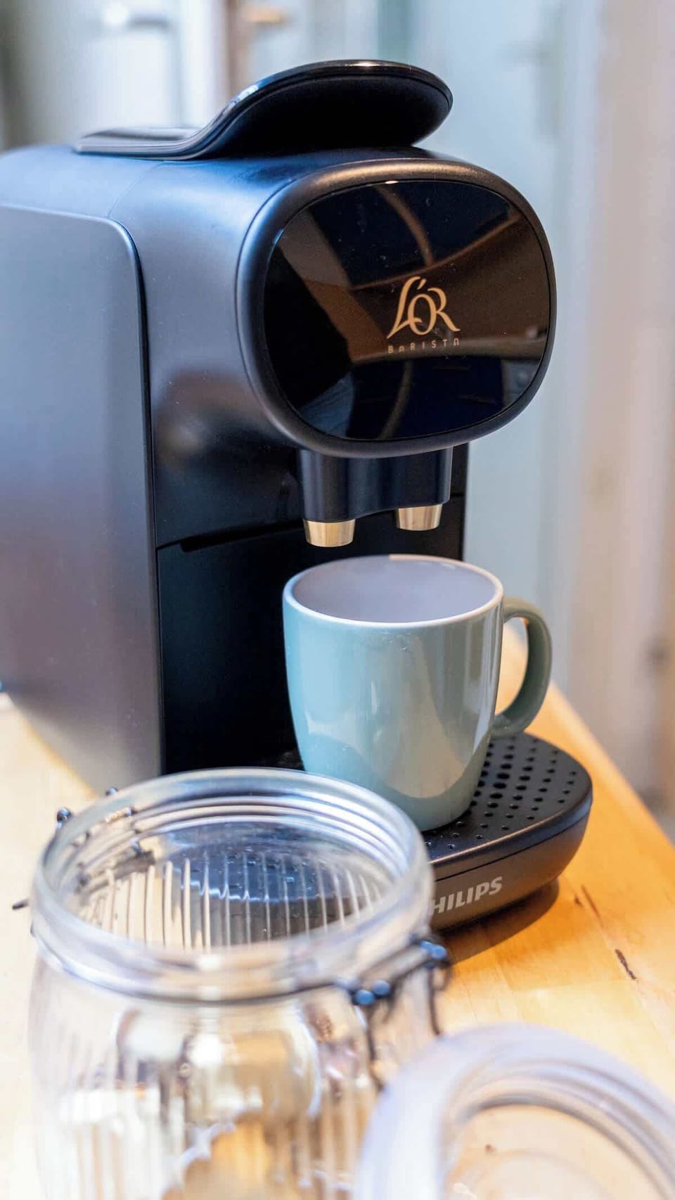 Cafetière pour le premier café du matin.