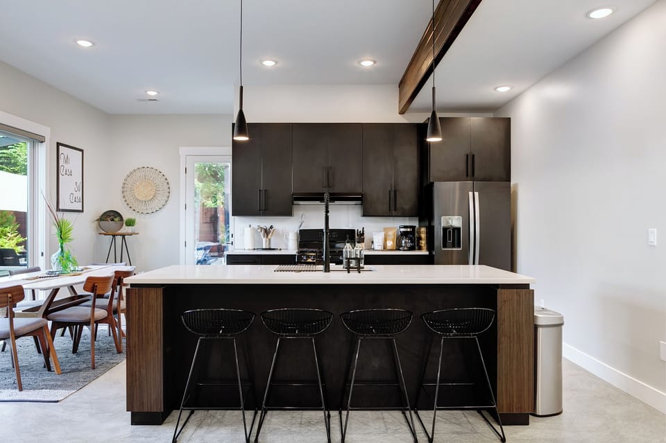 The Villa kitchen is up to date and modern with everything you need to prepare a light snack to a full meal.  