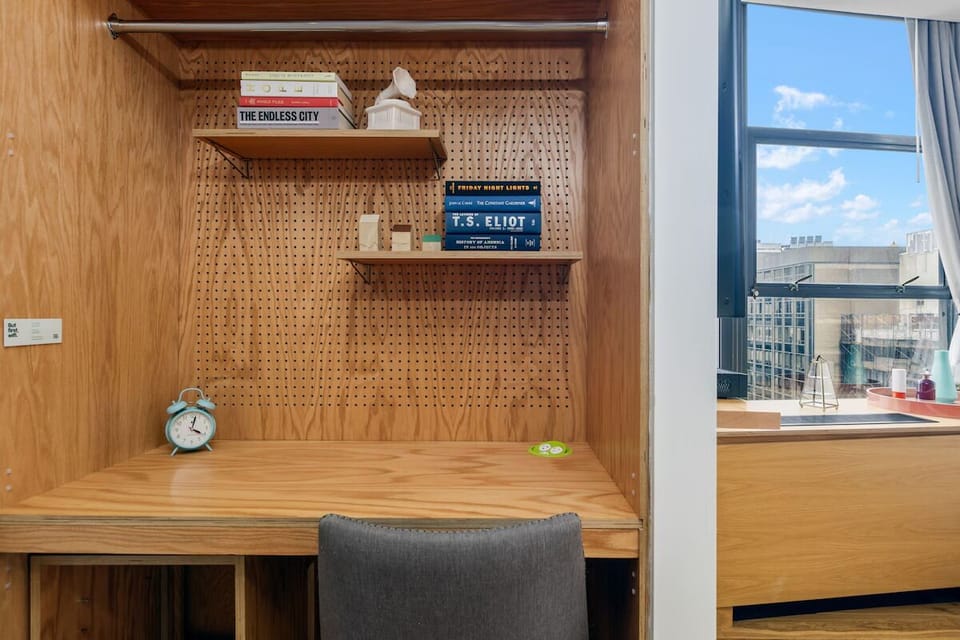 Catch up on emails at the built-in desk nook.