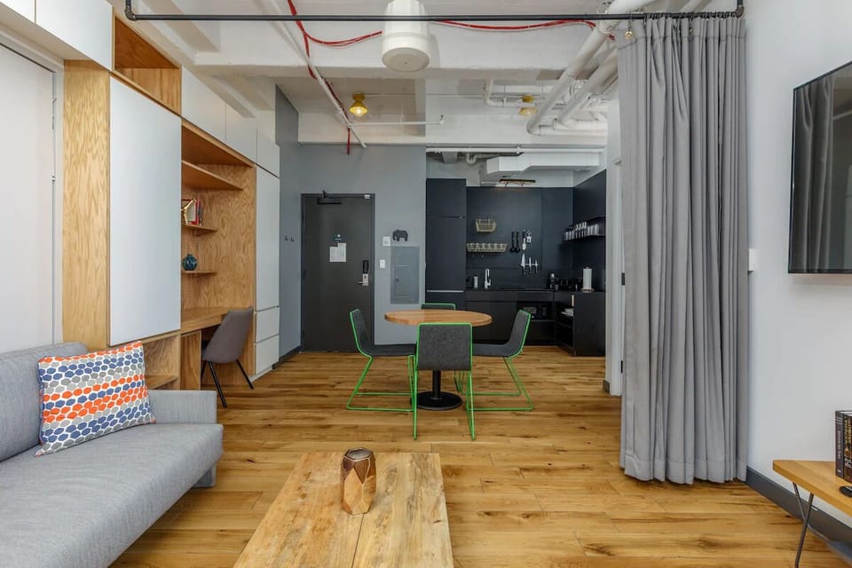 Lounge on the sofa after meals in a modern loft