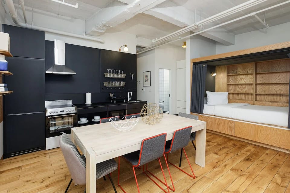 Cook, dine, and unwind steps from your cozy sleeping nook
