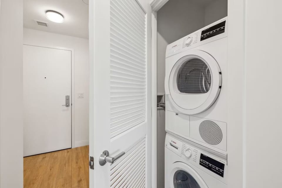 Refresh your wardrobe anytime with convenient in-unit laundry.