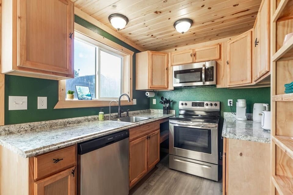 Stainless steel appliances.