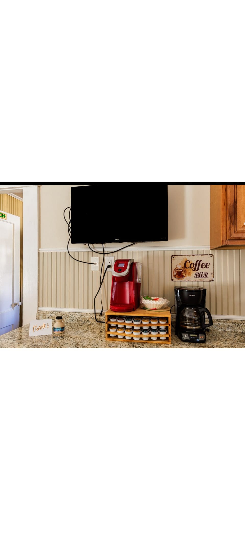 Warm up in the AM with some complimentary k cups before skiing & snowboarding