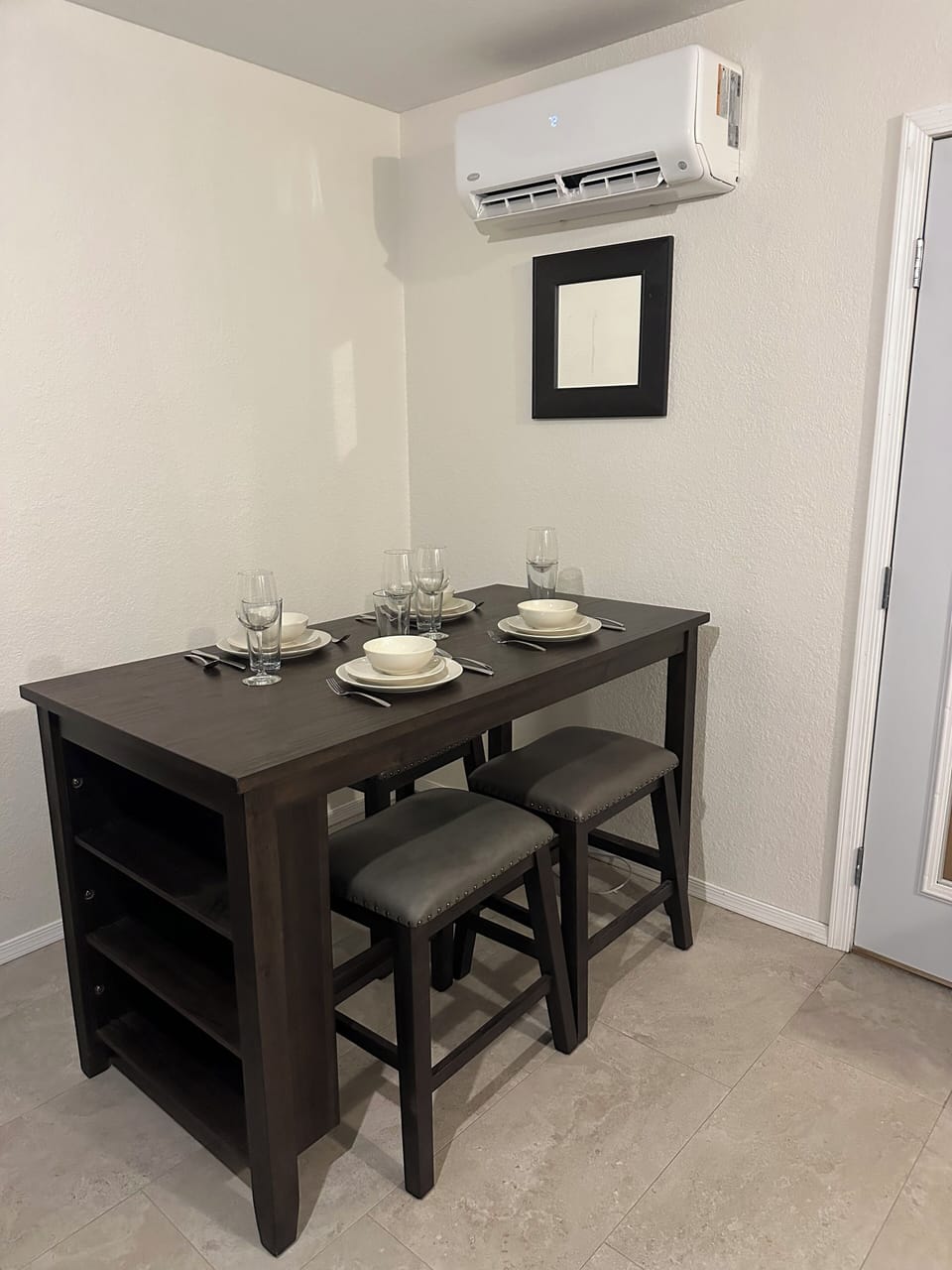Mini-split heads keep the rooms cool even in the hot AZ summers.