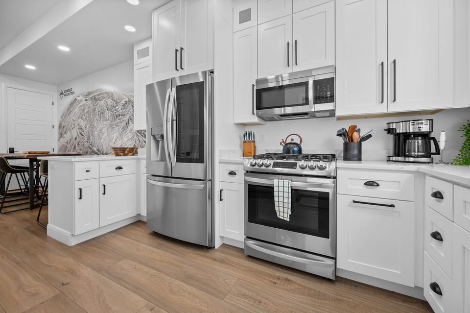 Fully equipped kitchen designed for convenience and style.