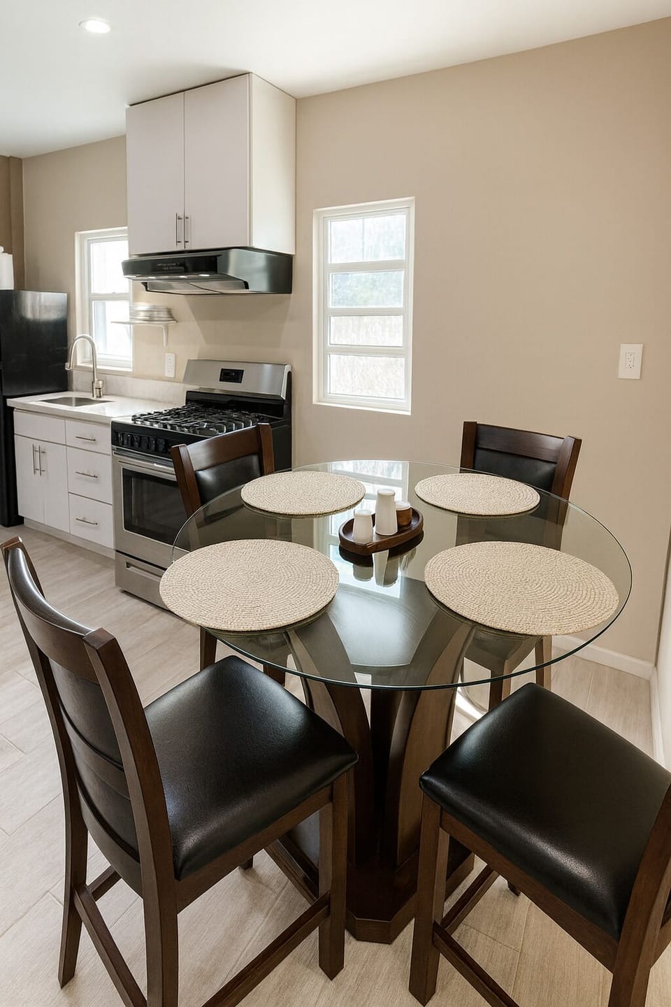 Full-size fridge, stovetop, dishwasher, griddle