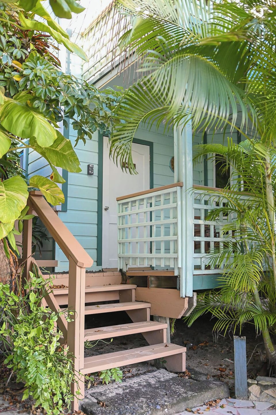 Your room is located on the second floor, embraced by vibrant island nature .