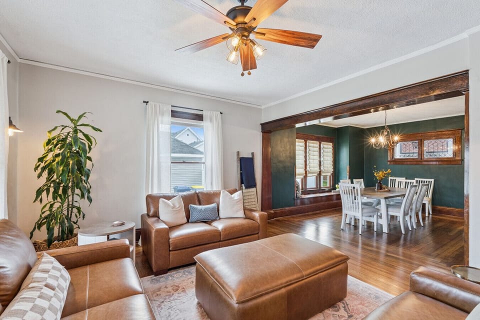 Open concept living and dining room