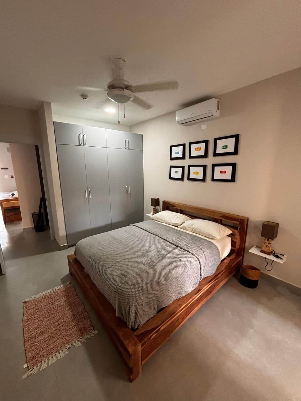 Wake refreshed in this serene second bedroom of our carbon-negative cabin in Pedasí.