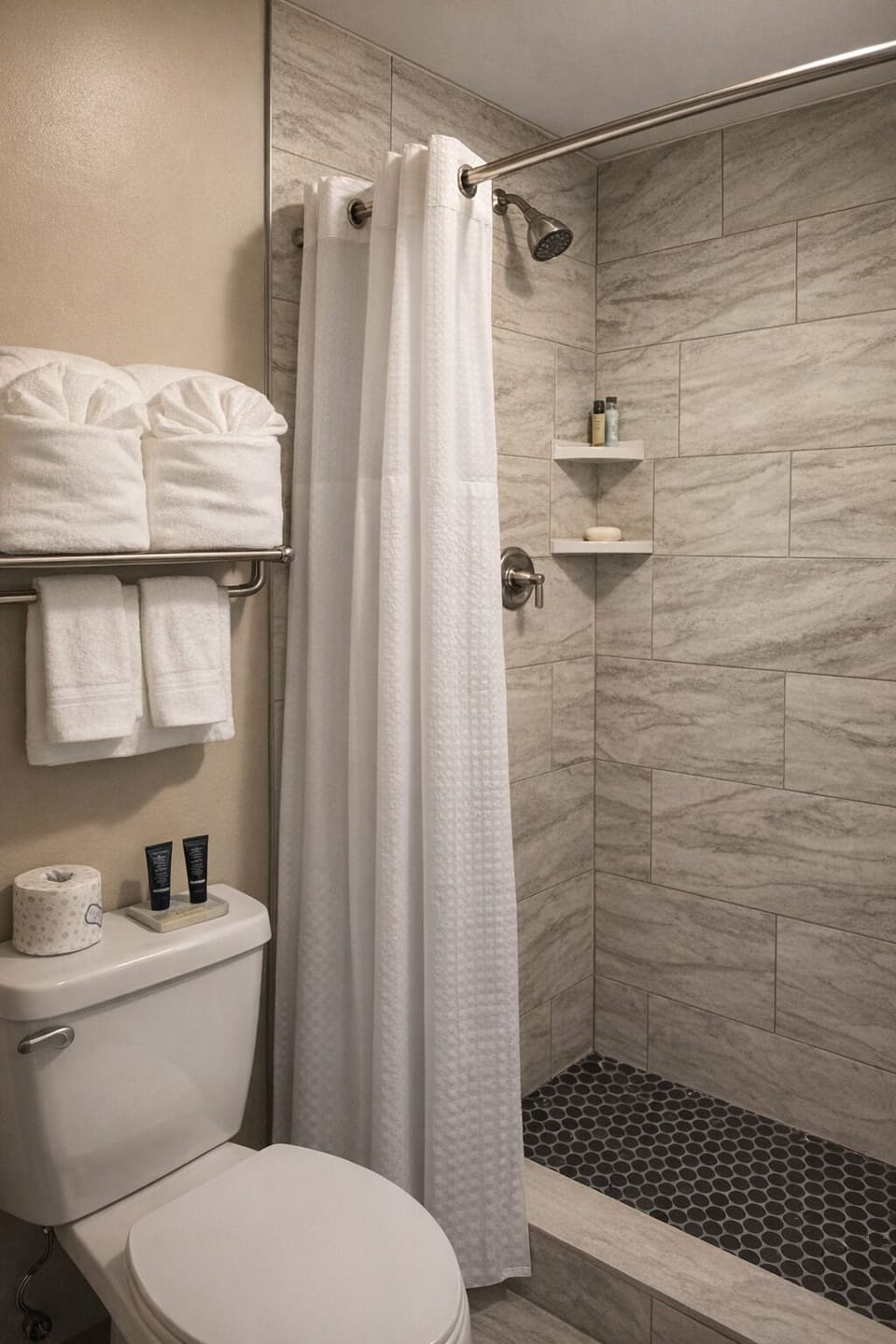 Soap, shampoo, toilet paper