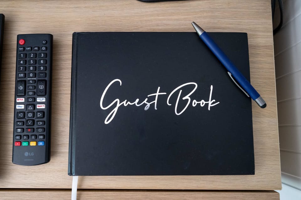 Guest book and welcome essentials for your stay
