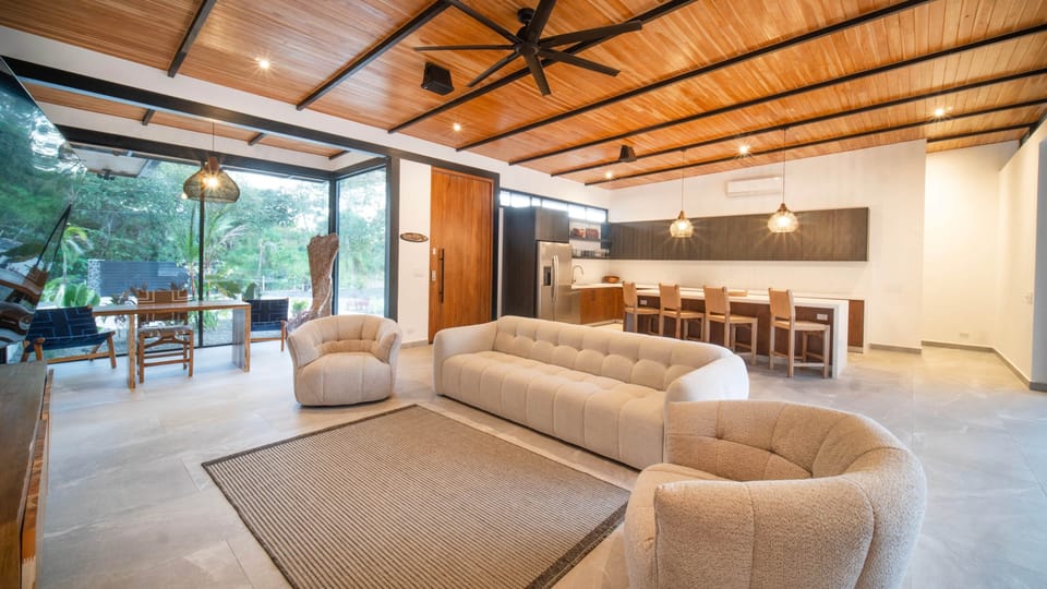 Living room and kitchen pool Villa Lux Grande