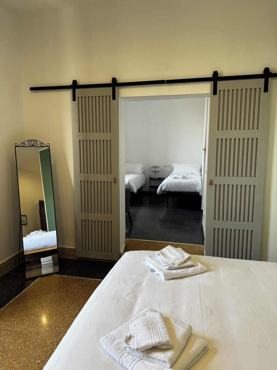 Deluxe Quadruple Room, City View | Blackout drapes, soundproofing, free WiFi, bed sheets