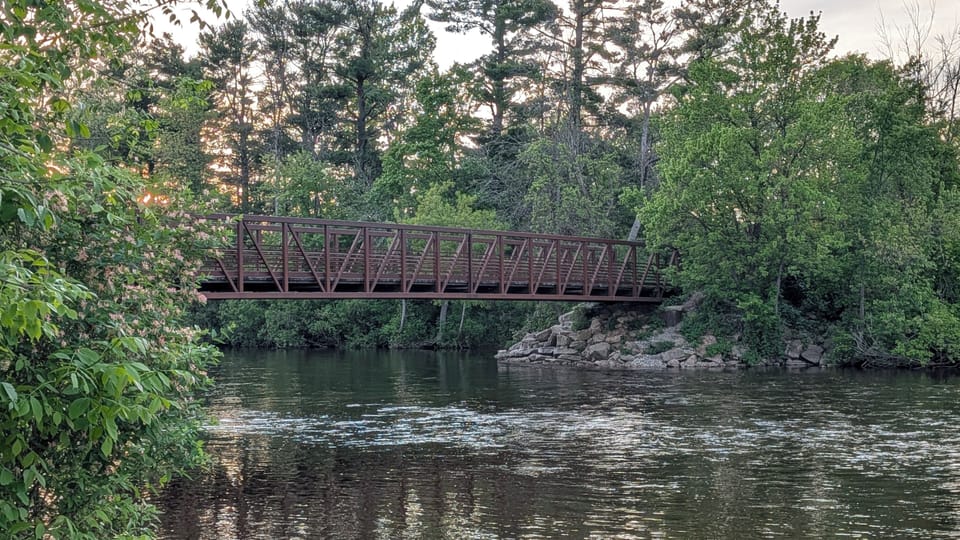 nearby scenic bridge, summer, outdoor, body of water, Oconto river