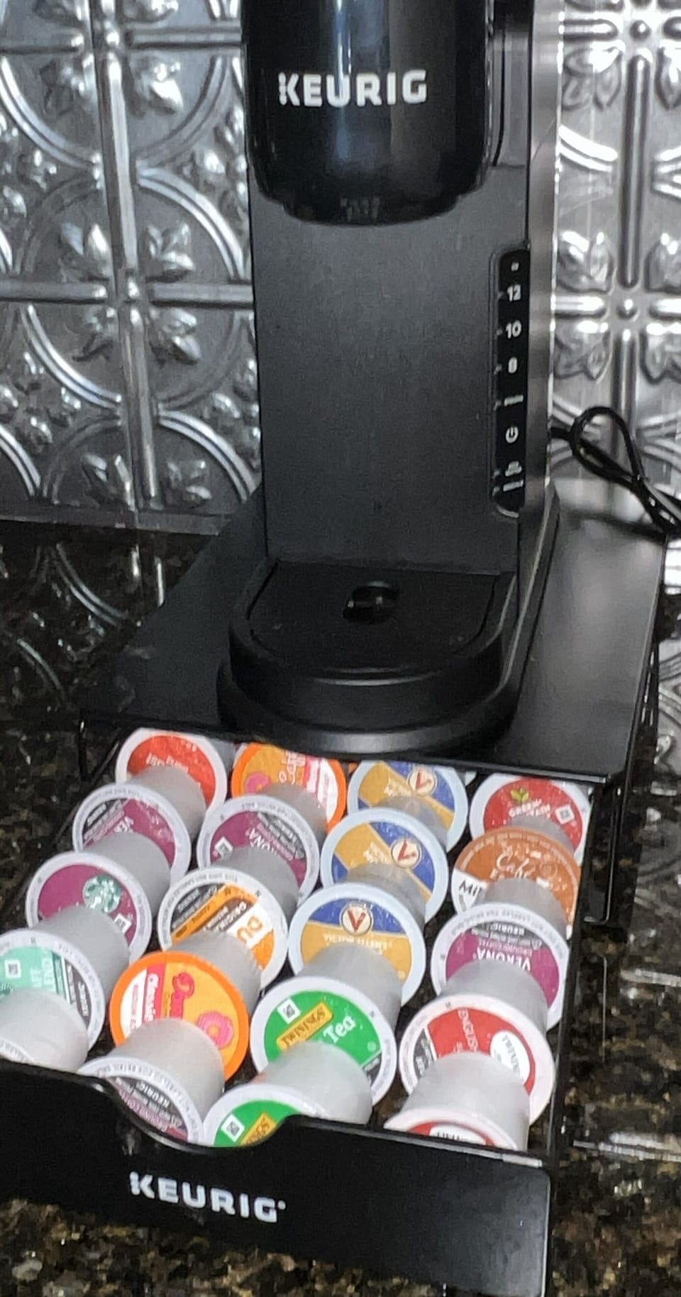 Selection of complementary coffee, tea, and decaf.  