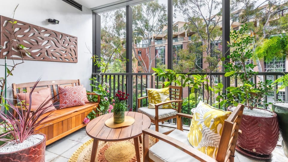 Inviting balcony nook