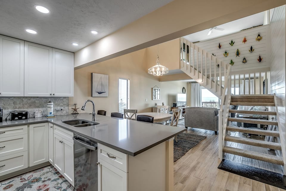 Kitchen to dining table view