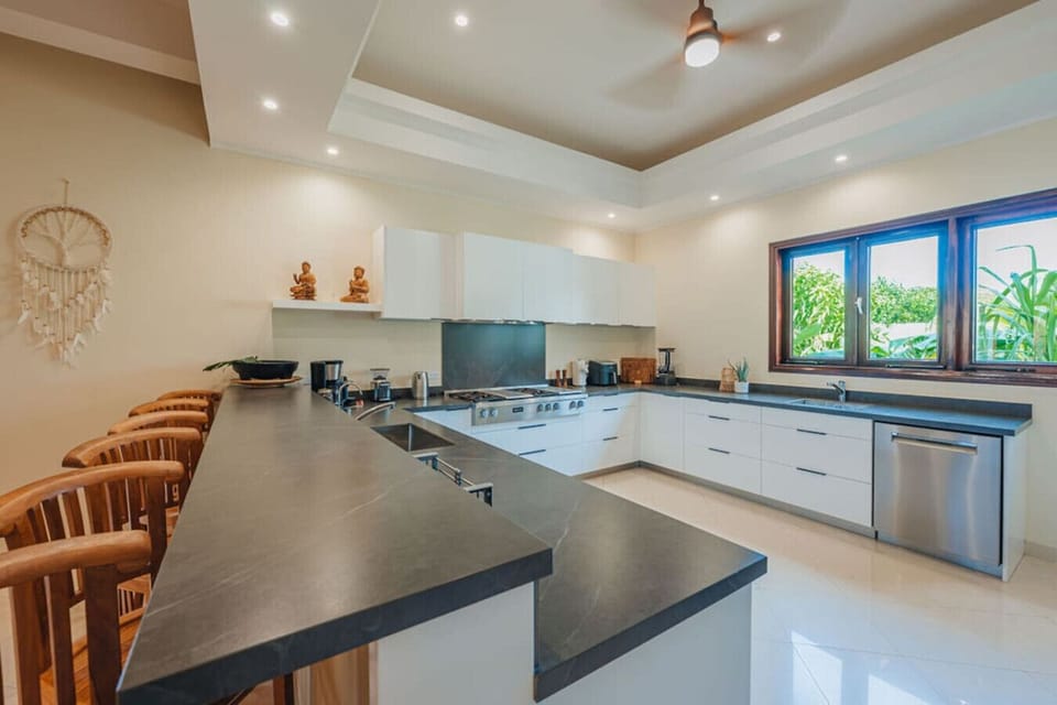 Fully equipped kitchen for gourmet dining.