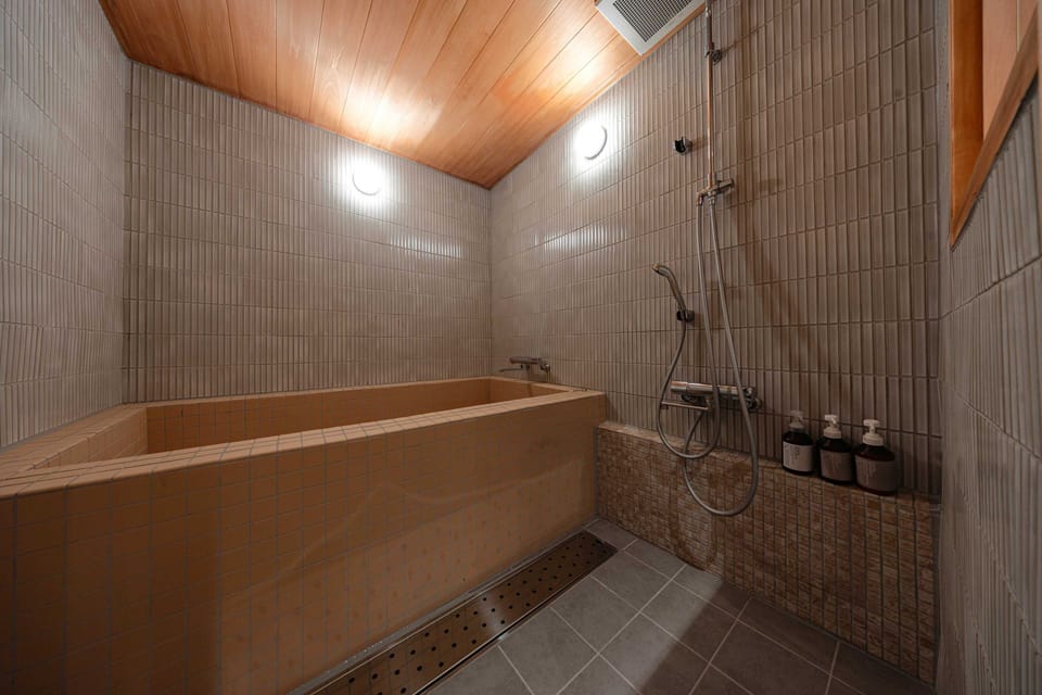 Komekatsu Bettei, Private 2nd Floor, Non Smoking (241 yards from front desk building) | Bathroom | Separate tub and shower, hair dryer, towels, shampoo