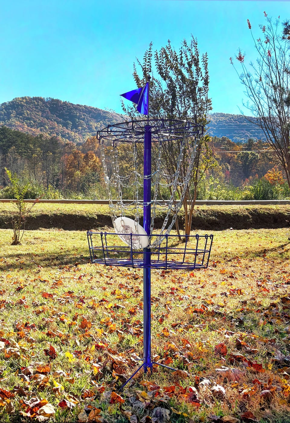 Our" first" acre is the amazing front yard and its private disc golf mini course!